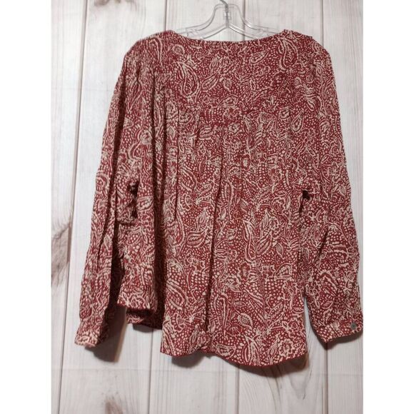 We The Free Shirt Ladies Small‎ Oversized Maroon Long Sleeve Boho - Picture 2 of 7